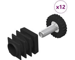 vidaXL - Meubelvoetjes - Verstelbaar - 12 - st - Zwart - M6 - PP
