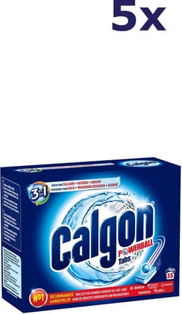 Calgon 3 in 1 Powerball Tabs Wasmachine Reiniger en Anti kalk - 55 Tabletten x5 — thumbnail 3