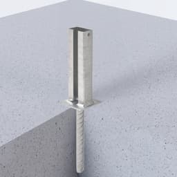 Grondanker met Betonanker voor 60x40mm Metalen Hekpaal - Verzinkt Stalen Paalanker — thumbnail 2