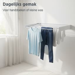 Goodly® High quality Wanddroogrek - Droogrek muur inklapbaar - Wasrek - Wasdroogrek buiten - 4m - drooglijn - Zwart — thumbnail 4