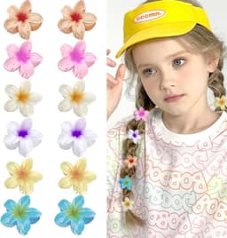Inovra Plus - Bloemenhaarclips 12 stuks, antislip bloemenhaarklemmen voor dames - ideaal voor reizen, vakantie en feestjes - bloemklauwen, Hawaiiaans, klein — thumbnail 1