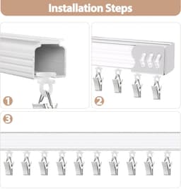 Ibenzoa® Robuuste Roestvrijstalen Gordijnclips met 60 Stuks - Voor Diverse Rails en Applicaties — thumbnail 5