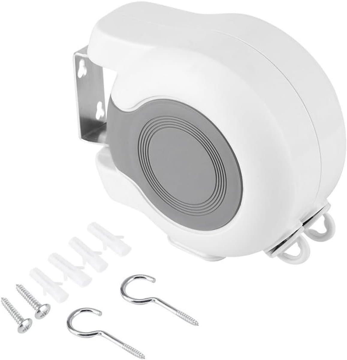 Dailygoody - Retractable Clotheslines - Dubbele lijn - Compacte wandmontage - Wit - Drooglijn - Ideaal voor binnen en buiten - 26 meter droogruimte — afbeelding 1