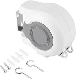 Dailygoody - Retractable Clotheslines - Dubbele lijn - Compacte wandmontage - Wit - Drooglijn - Ideaal voor binnen en buiten - 26 meter droogruimte — thumbnail 1