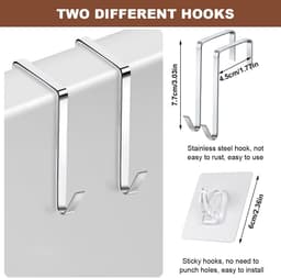Allecto Plus - Hangende Waszak 2 stuks opvouwbare waszak om aan de deur te hangen met rvs deurhaak & zuignap Waszak om aan de deur te hangen voor binnenmuren en op reis. — thumbnail 3
