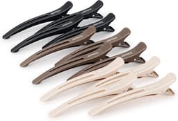 AIMIKE Professionele haarclips voor styling sectioning, 12 stuks antislip No-Trace Duck Billed haarclips met siliconen band, salon en thuis haarknipclips voor kapper, vrouwen, mannen - 4,3 inch lang — thumbnail 1