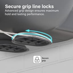 30m Retractable Outdoor Heavy Duty Wall Mounted Double Clotheslines Extendable Drying Line for Drying Room Grey — thumbnail 2