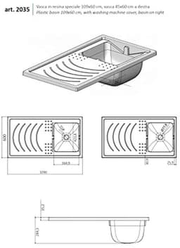 Wasmachineafdekking met Wastafel - Duurzaam en Functioneel, 109 x 60 x 89 cm — thumbnail 5