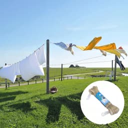 Zware waslijn met stalen kern en 2 spanners - 20m PVC bedekte waslijn voor binnen en buiten — thumbnail 2