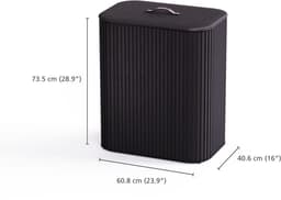 Joseph Joseph Tota Luxe 90L Wasmand Zwart, 3 compartimenten — thumbnail 2