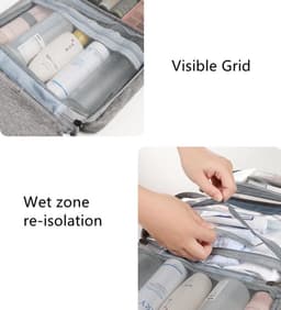 Waterdichte Hangende Toilet-/Make-up Tas voor Reizen - Opvouwbare Cosmetica Organizer — thumbnail 1