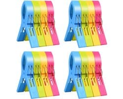 Grote Wasknijpers voor Handdoeken - Windvast en Antislip - Set van 16 Stuks