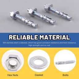 Wigankers 20 Stuks 3/8" x 2-3/4" Verzonken Heavy Duty Bevestiging voor Beton — thumbnail 5