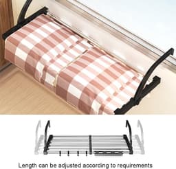 Cosensi - Hangend Droogrek voor Balkon en Radiator - Bespaar Ruimte - Ideaal voor Kleding, Handdoeken en Ondergoed - Zwart - 45x38cm — thumbnail 5
