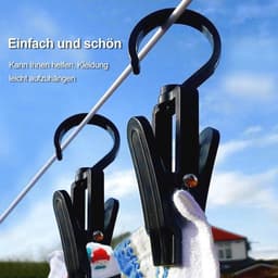 Draaibare wasknijpers in zwart en wit - 20 stuks voor kleding, gordijnen en hoeden — thumbnail 2