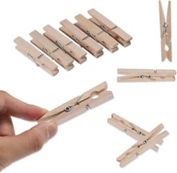 Pack van 50 houten wasknijpers voor al je kleingoed — thumbnail 5
