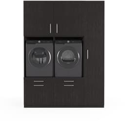 Wasophoogte® Wasmachine Kast Barcelona - Wasmachine verhoger - Wasmachine ombouw - 700(D)*1780(B)*2350(H) mm - Zwart — thumbnail 1