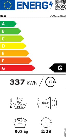 Beko DCU9123TXW - Condensdroger - NL/FR — thumbnail 2