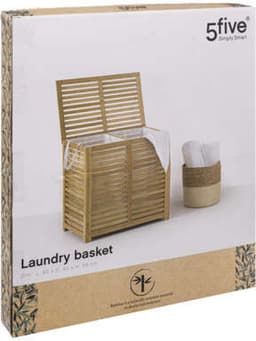 5Five® Sicela Bamboe Wasmand met 2 vakken - 110 liter - Bruin — thumbnail 5