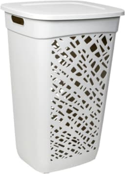 EDA Wasmand/wasbox met deksel - lichtgrijs - 60 liter - kunststof - L43 x B36 x H63 cm - Wasmanden/wasboxen — thumbnail 2