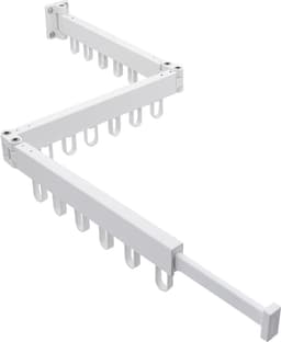 Uittrekbaar droogrek - wandmontage - multifunctioneel - 128 cm - wit - aluminium — thumbnail 4