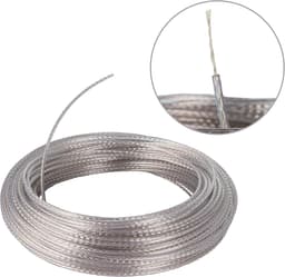 Duurzame waslijn met stalen kern - 60 m touw met spanners - transparant — thumbnail 2
