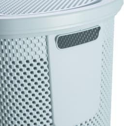 Wasmand met klapdeksel en luchtdoorlatende textiel-look - Compact en decoratief - 58 liter — thumbnail 5