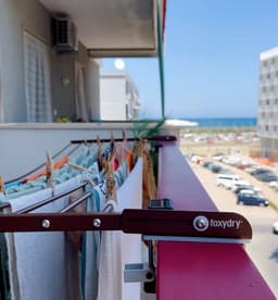 Foxydry Duo 102 cm wasrek balkon - corten - rechthoekige reling — thumbnail 2