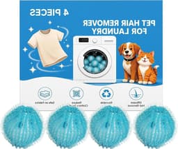 Huisdierhaarverwijderaar Was - Pluizenverwijderaar Reinigingsballen - Kleding Reinigen - Herbruikbare Ballen - 4 Stuks - Niet gespecificeerd — thumbnail 1