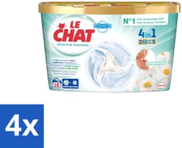 4 x Le Chat – Wascapsules – Sensitive Zachte Lentebloesem – 16 wasbeurten - Wascapsules - Gevoelige Huid - Hypoallergenisch - Zachte Geur - Sinaasappelbloesem — thumbnail 1
