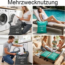 Waterdichte waszak met rits voor vuile was, ideaal voor badkamer, fitness en kamperen, wasbaar en praktisch — thumbnail 2