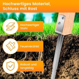 Grondanker - Zilver - 4x53 cm - Thermisch Verzinkt Staal - Voor Houten Palen en Speeltoestellen — thumbnail 4