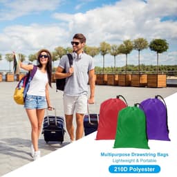 Waszakken - Zwart - Scheurbestendig Polyester - Trekkoordsluiting - Voor Reizen en Slaapzalen — thumbnail 4