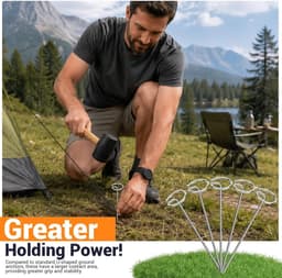 Roestvrijstalen grondankers van 4 mm voor onkruiddoek en tuinvlies - 25 stuks voor camping en tuinondersteuning — thumbnail 2