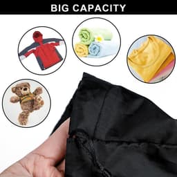 SnelShoppen - Set van 2 Waterdichte Reis Waszakken, Grote Vouwbare Treklus Waszak voor Vuile Kleding, Perfect voor Studentenwoningen en Reizen (Zwart) — thumbnail 4