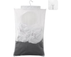 SnelShoppen - Duurzame Hangende Waszak voor Deur, Transparante Mesh Polyester Wasmand met Zelfklevende Haken voor Kleding, Bedlinnen, Speelgoed, Badha