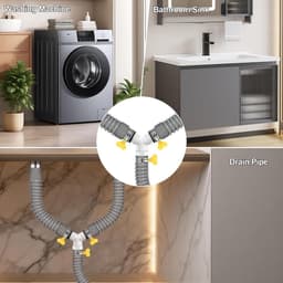 T-Stuk voor Afvoerslang - Afvoer Splitter - Inclusief 3 Slangklemmen - Anti Terugstroming - Dubbele Afvoer - Universeel - Voor Afvoerslangen Van 1 Tot 1 1/4 Inch - Voor Wasmachines, Airco's en Vaatwassers - Wit — thumbnail 5
