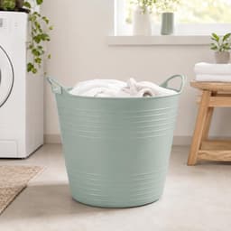 Flexibele kuip - mintgroen - 40 liter - met handvatten - 45 cm - kunststof - emmer - wasmand — thumbnail 3