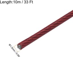 SnelShoppen - 10 m RVS Draad Kabel 1,5 mm Vinyl Gecoat met 2 Aluminium Sleeves voor Ophangen, Tuin, Feest, Droogrek, Klussen — thumbnail 5