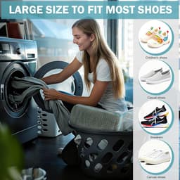 SnelShoppen - Set van 2 beschermende waszakken voor schoenen in de wasmachine, herbruikbaar, 360° reiniging, stevige verborgen rits, voor alle types s — thumbnail 5