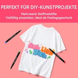 40 textielstiften – wasmachinebestendig en permanent voor T-shirts, stoffen tassen, schoenen en meer – niet giftig, ideaal voor kinderen en volwassenen — thumbnail 3
