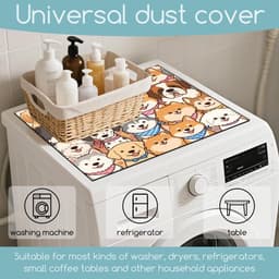 Wasmachine Droger Hoes - Wascover Beschermer - Huishoudelijk Gebruik - Antislip Rubber Onderkant - 60 x 60 cm - Meerkleurig — thumbnail 2