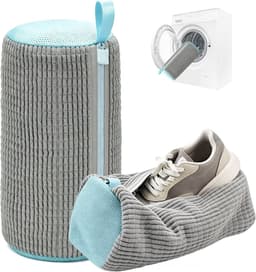 Waszak voor Schoenen voor de Wasmachine, Set van 2, Herbruikbaar met Rits, 360° Reiniging voor Sneakers en Alle Soorten Schoenen, Grijs — thumbnail 1
