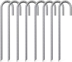 8 Stuks Zware Grondpinnen van 40 cm, Gegalvaniseerde Grondankers, Roestbestendige Stalen Haken voor Tent, Trampoline en Schaduwdoeken — thumbnail 1
