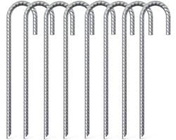8 Stuks Zware Grondpinnen van 40 cm, Gegalvaniseerde Grondankers, Roestbestendige Stalen Haken voor Tent, Trampoline en Schaduwdoeken