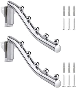 Solidchoice - Set van 2 Wandhaakjes van Roestvrij Staal voor Kleding — thumbnail 1