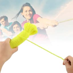 Nylon Waslijn - Kledinglijn Tuinsnoer - Buiten Drogen - Duurzaam Nylon Materiaal - 20 meter - Fluorescerend Geel — thumbnail 1