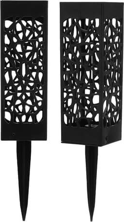 Grafvaas Set - Bloemenhouder - Herdenking Tonen - Stevig Grondanker - 2 stuks 19cm - Zwart — thumbnail 5
