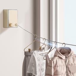 Uittrekbare Waslijn - Droogkoord Badkamer - Kleding Drogen - Robuust Roestvrij Staal - 4.2 Meter - Goud — thumbnail 4