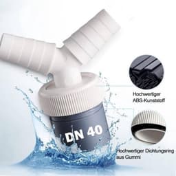 Y-Adapter Afvoer voor Vaatwasser en Wasmachine - 40mm met 2 Slangklemmen — thumbnail 5